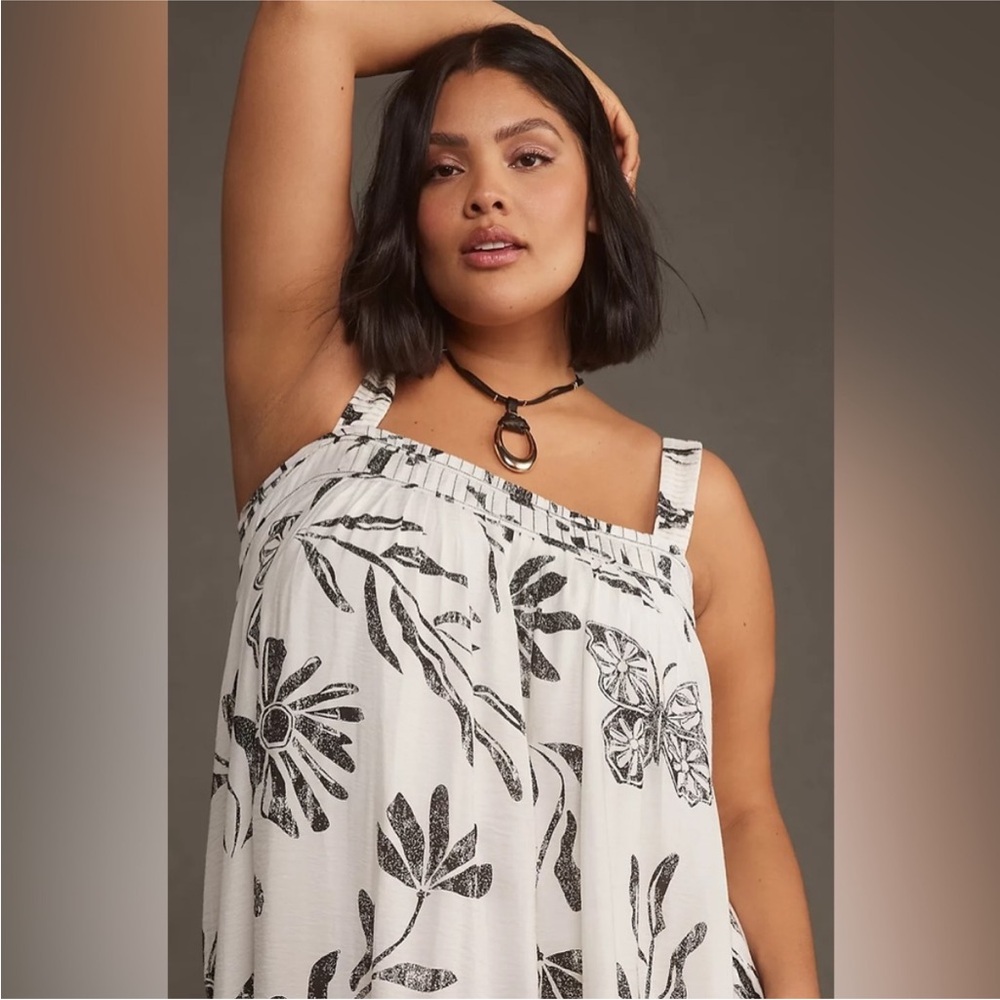 Anthropologie Square-Neck Waistless Midi Dress (Size 2X) - NWT